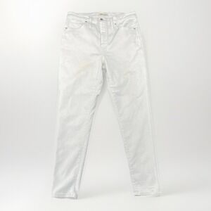 Madewell High Rise Skinny Jeans Womens 31 White Minimalist Clean Girl Coastal